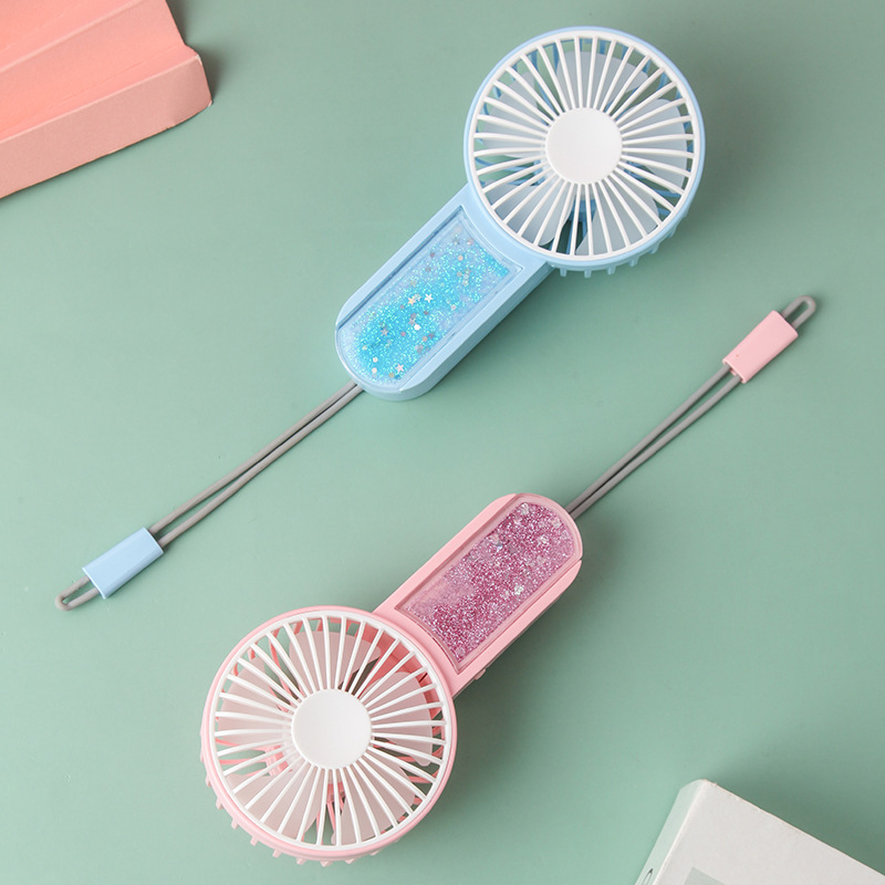 创意萌宠卡通/流沙迷你风扇/充电夜灯风扇产品图