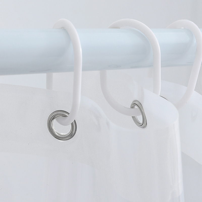 Y Cross-Border Hair Transparent Shower Curtain Waterproof Curtain Thickened Bathroom Insulation Shower Curtain Stainless Steel Buttonhole Complimentary 12 Rings Application Scenario