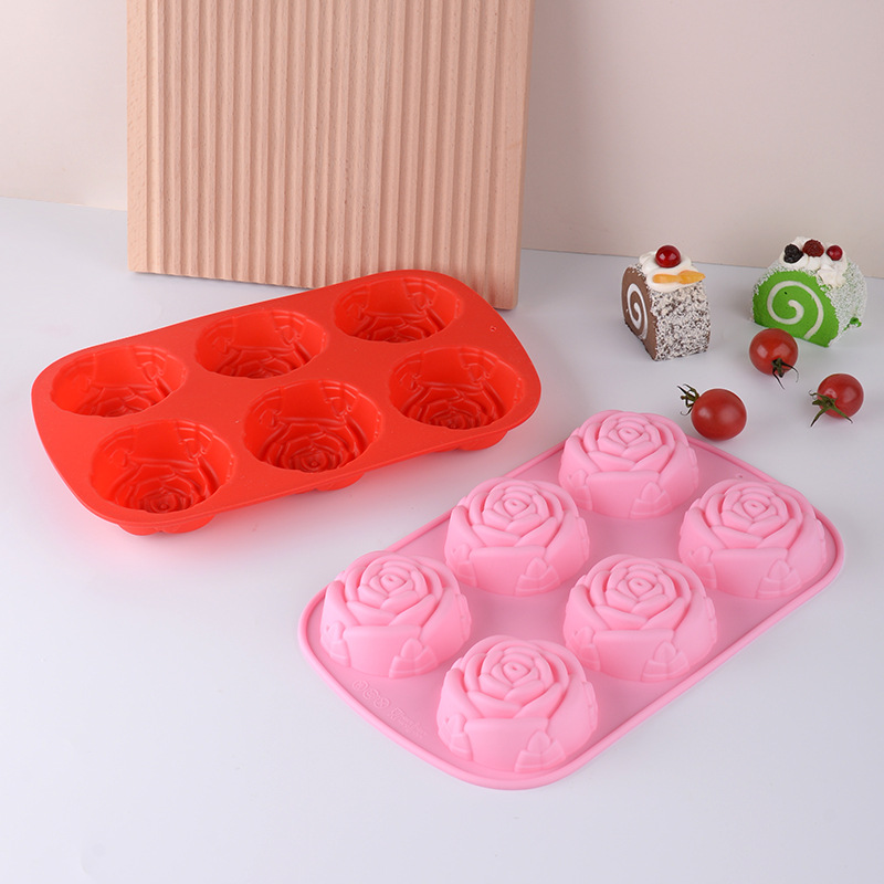 Creative rose high-temperature resistant silicone cake mold, Valentine's Day DIY handmade soap mold, candle rice cake resin mold Application Scenario