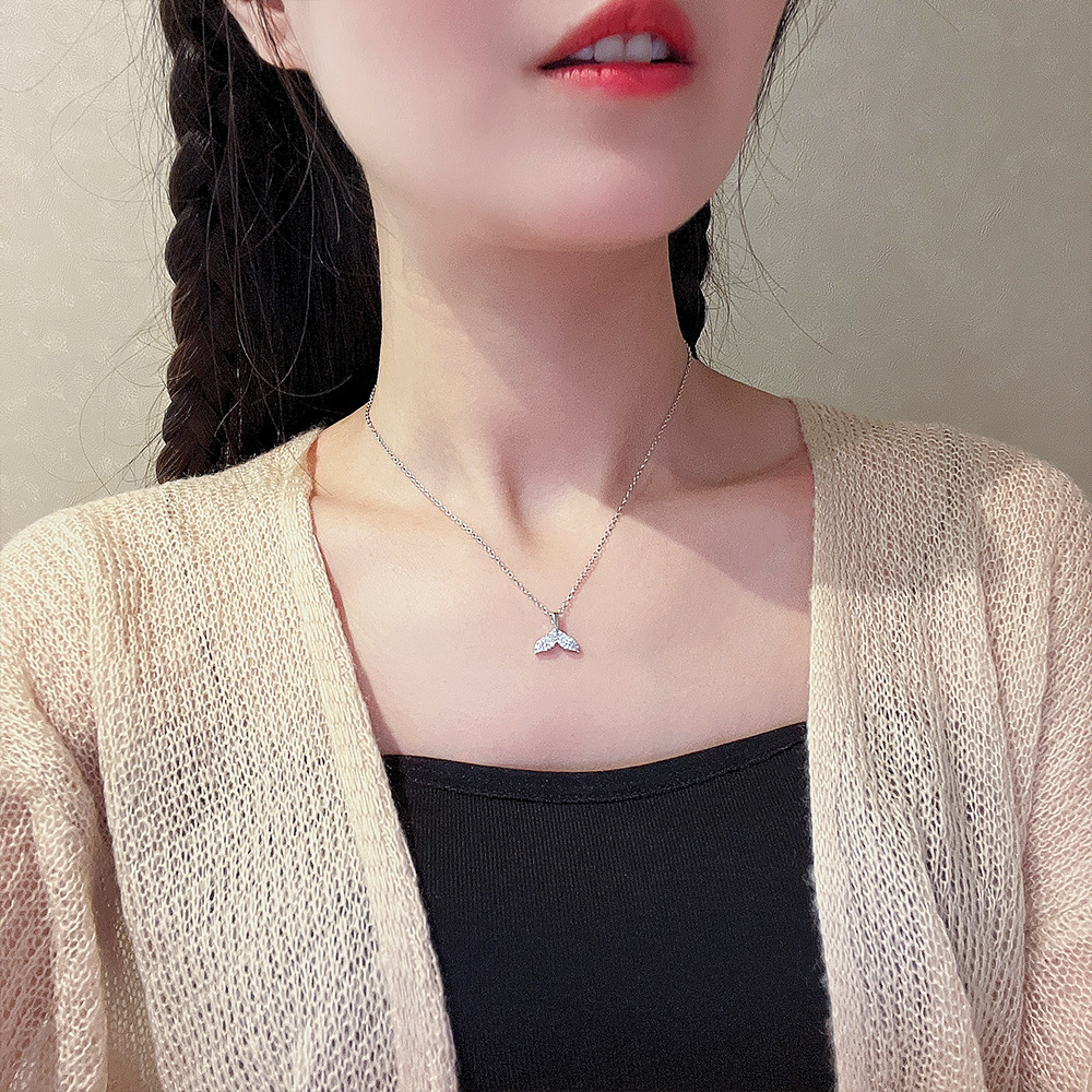 Japan And South Korea Fashion Beauty Fishtail Necklace Women With Dongdaemun Exquisite Collarbone Chain Titanium Steel Collar With Tide Matching Ornaments Specification drawing