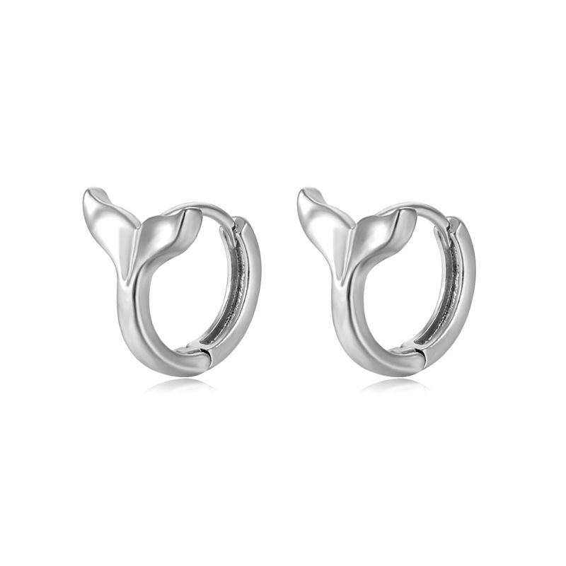 Korean Version Of Summer Sea People Fishtail Ear Buckle Female Cross-Border Small Fresh Dolphin Tail Earrings Earring Simple Earrings