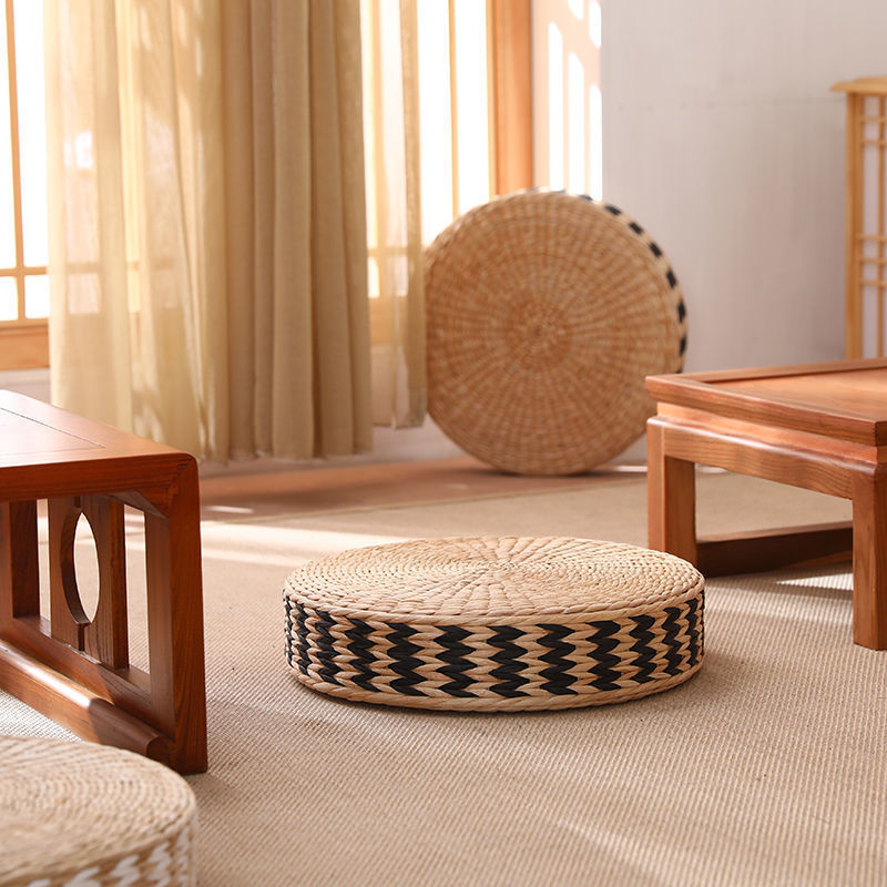 Japanese Plaited Futon Tatami Mat Floor Thickened Bay Window Home Meditation Mat Rattan Plaited Futon Mat details Picture
