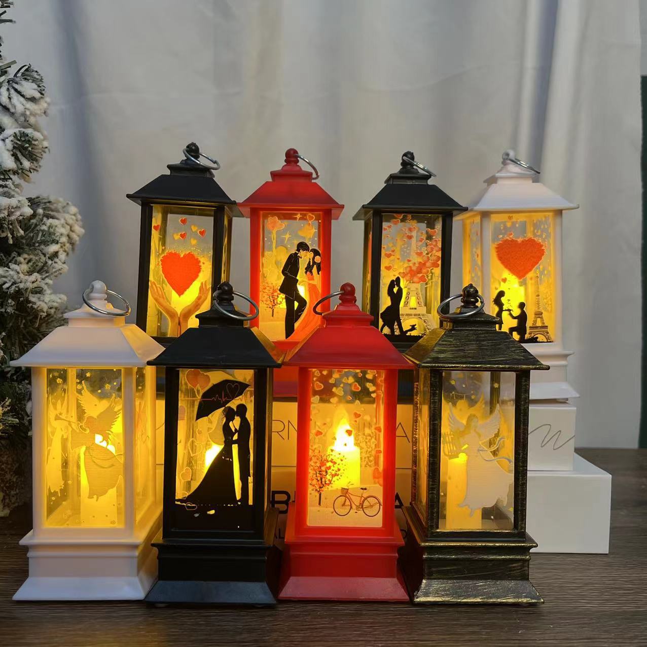 Christmas Decorations Christmas Oil Light Small Wind Light Simulation Flame Light Led Wind Light Candle Light Christmas Hand Light details Picture
