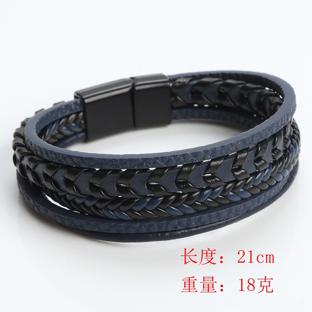 Cross-border high-end hand-woven bracelets for men, titanium steel magnetic clasp bracelets, accessories and ornaments for women, wholesale from Yiwu manufacturer Item Picture