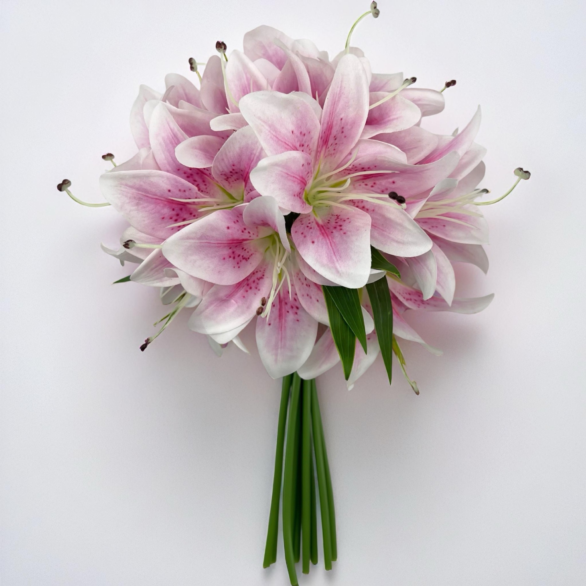 厂家直销跨境热卖10支山丹百合婚庆婚礼酒店布景手捧花仿真花假花产品图