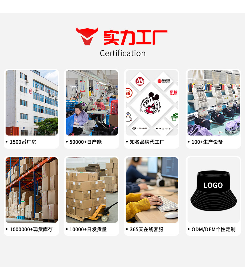 渔夫帽定制 印字印logo户外纯棉登山遮阳帽防紫外线防晒钓鱼盆帽详情12