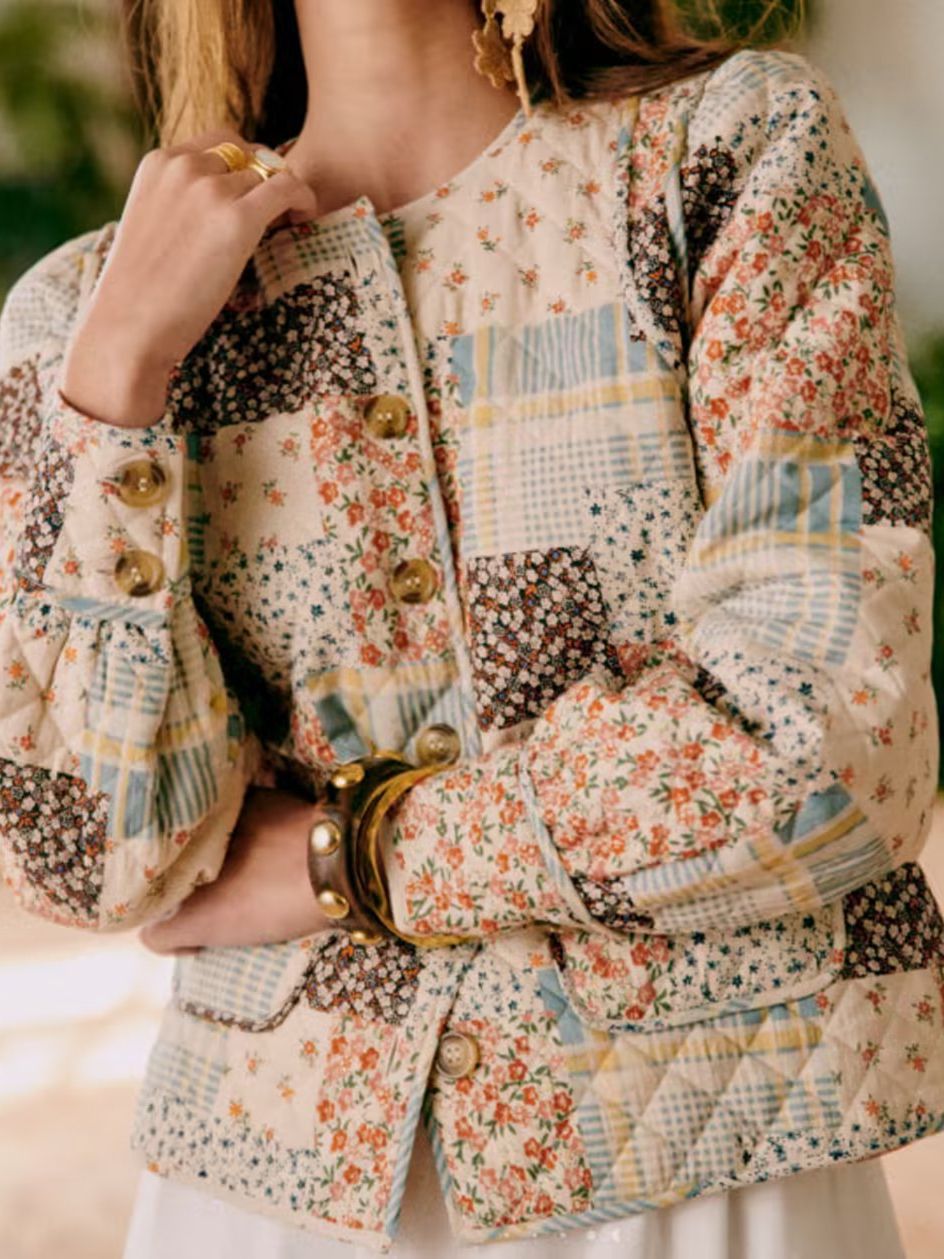 Cross-Border E-Commerce.zr Europe And The United States Printed Vintage Cotton-Coated Coat Masson Express Foreign Trade Women Chen5756 Specification drawing