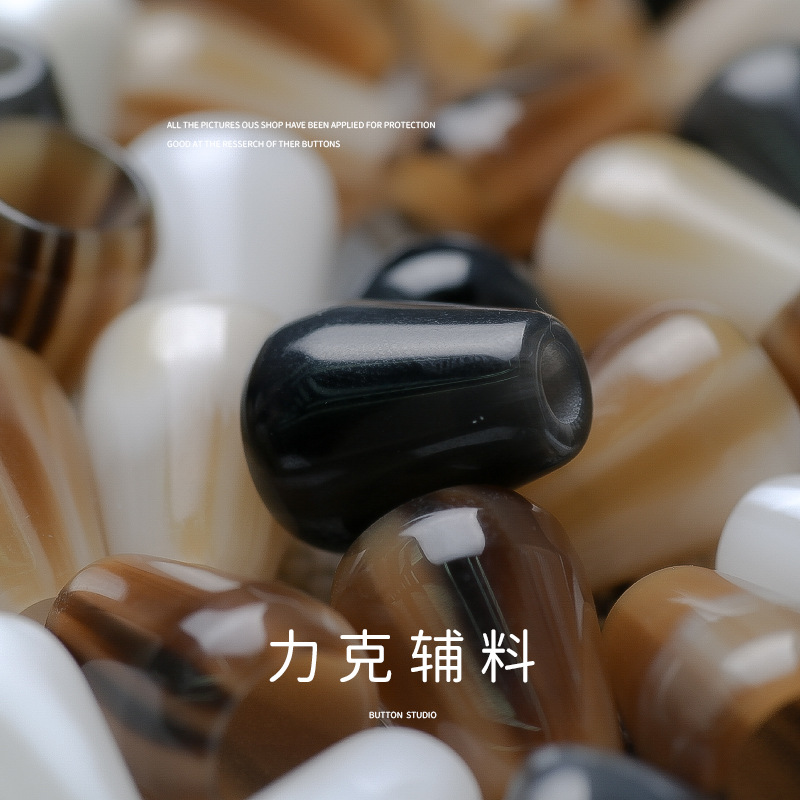 现货供应树脂吊钟圆珠秋冬服饰新款国风双面尼风衣大衣装饰扣纽扣