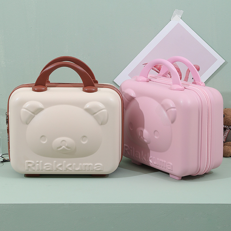 14 Inch Network Red Fashion With Hand Gift Bear Portable Storage Makeup Box Portable Zipper Code Lock Manufacturers Directly Supplied Application Scenario