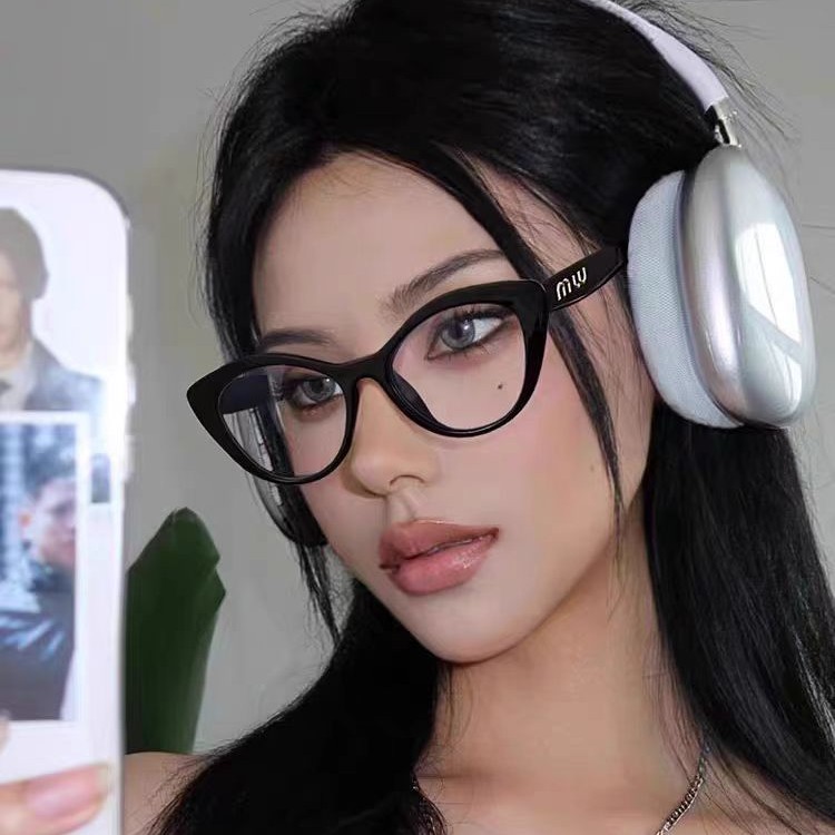 Cross-border retro cat-eye sunglasses, miu's same style of fashionable sunglasses, versatile anti-blue light glasses for women's natural looks details Picture