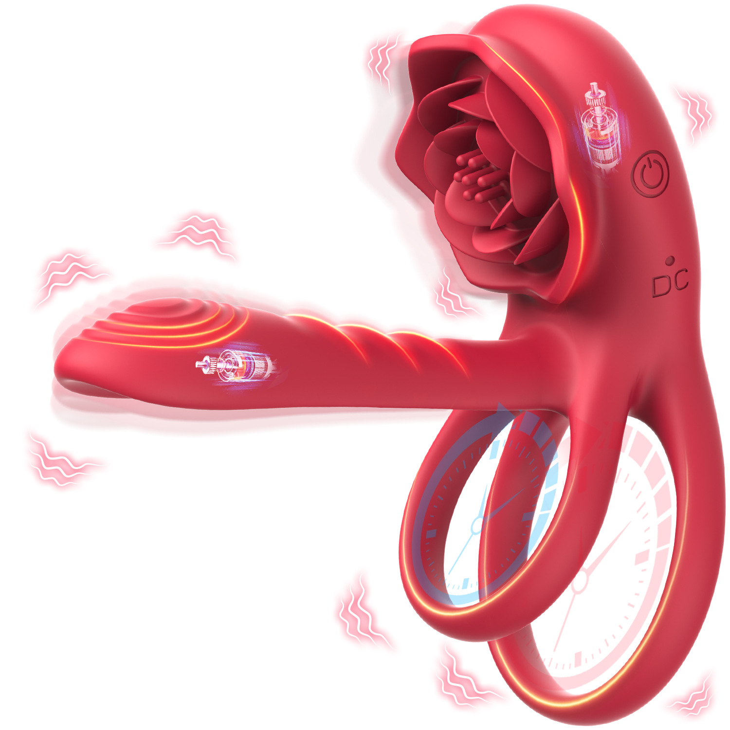 Best-selling rose lock essence ring dual motor resonance adult masturbation and hygiene sex product details Picture