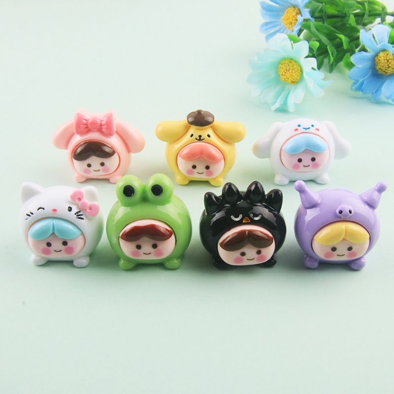 Cute Stereoscopic Cartoon Tide Play New Resin Accessories Cream Glue Accessories Diy Girl Handmade Material Bag Wholesale Specification drawing