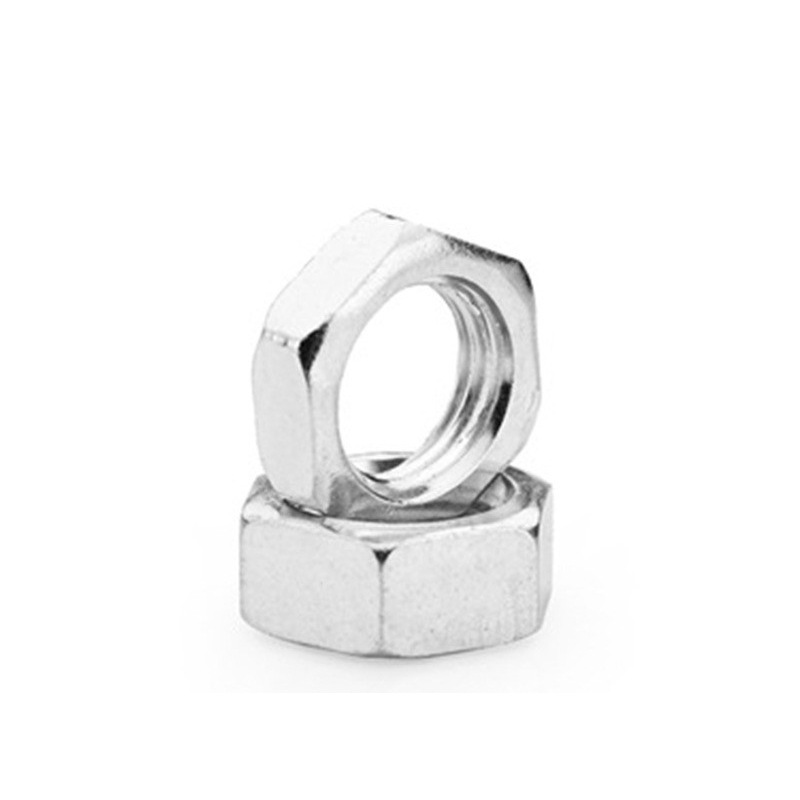 批发六角扁螺母M8x1牙灯饰细牙 灯具幼牙镀锌小边薄螺帽六角螺母