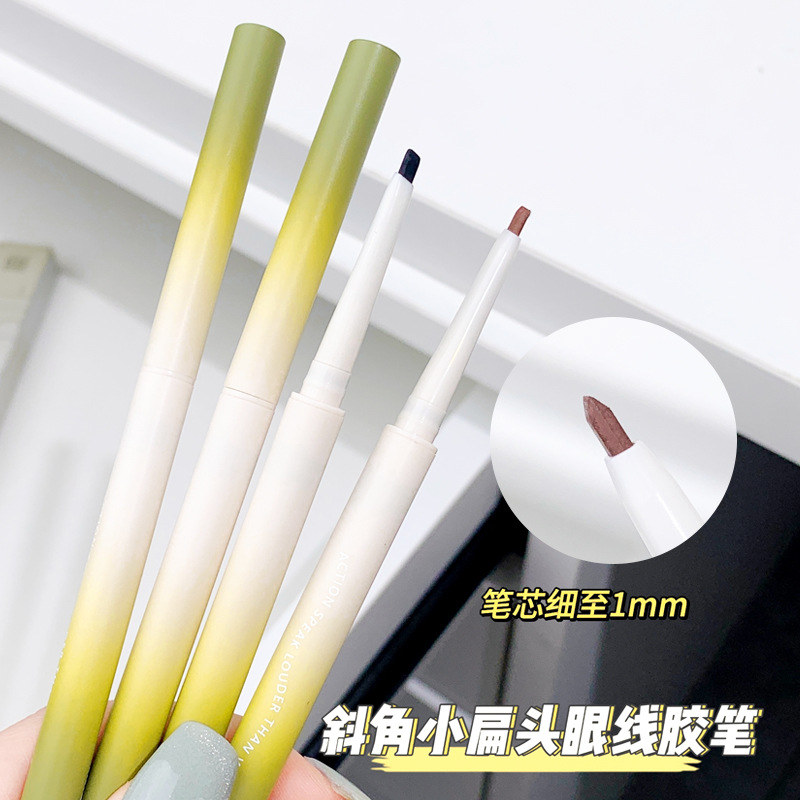 Xixi Toori Green Inclined Head Eyeliner Pencil 1Mm Waterproof, Sweat Resistant, No Makeup Natural Lasting Student Beauty Wholesale