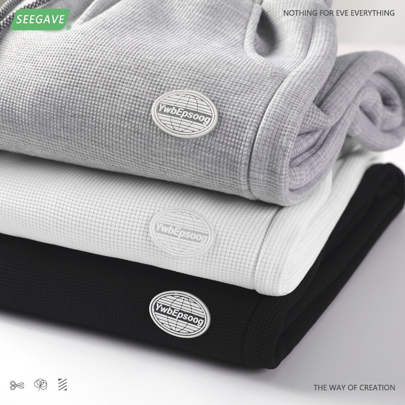 Waffle sweatpants Men's 2022 Autumn/Winter new collection: Japanese trendy brand couple loose, tight-fitting, casual, sporty and fleece long pants