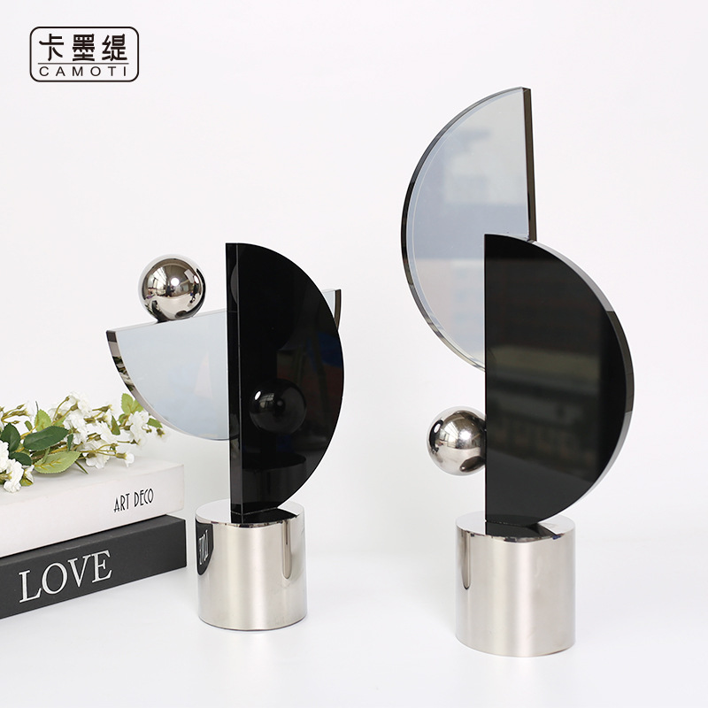 卡墨缇创意家居摆件现代轻奢水晶艺术工艺品客厅玄关电视柜装饰品客厅酒柜书房办公室家居软装摆件