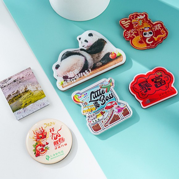 Customized acrylic magnetic fridge magnets, star advertisements, cultural and creative city cartoon and animation, pet photo magnetic stickers Specification image