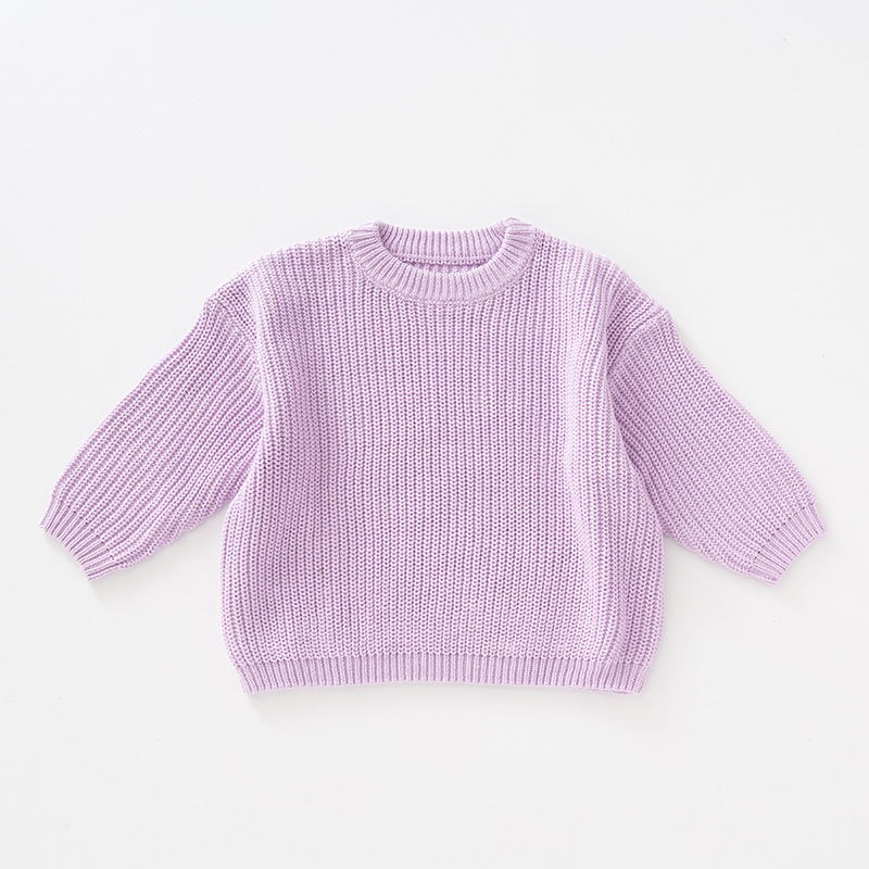 Hot-selling children's pullover knitted sweaters for export, solid-color girls' sweaters for export from Europe and America in stock Application Scenario