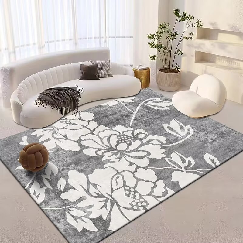 水晶绒简约地毯客厅地毯沙发茶几毯子卧室房间地毯吸水地垫carpet