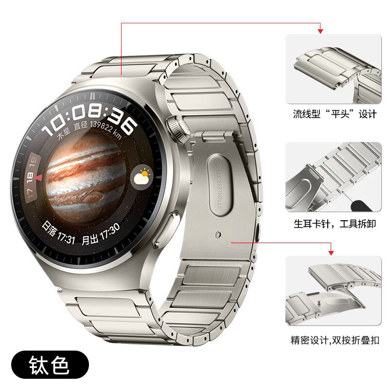 The Mars 22 scratch-resistant titanium I-shaped strap is suitable for Huawei GT5/pro watch4pro watches Item Picture