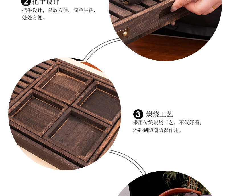 中式木质托盘围炉煮茶点心盘果盘干果盘下午茶零食小吃糕点茶点盘详情5