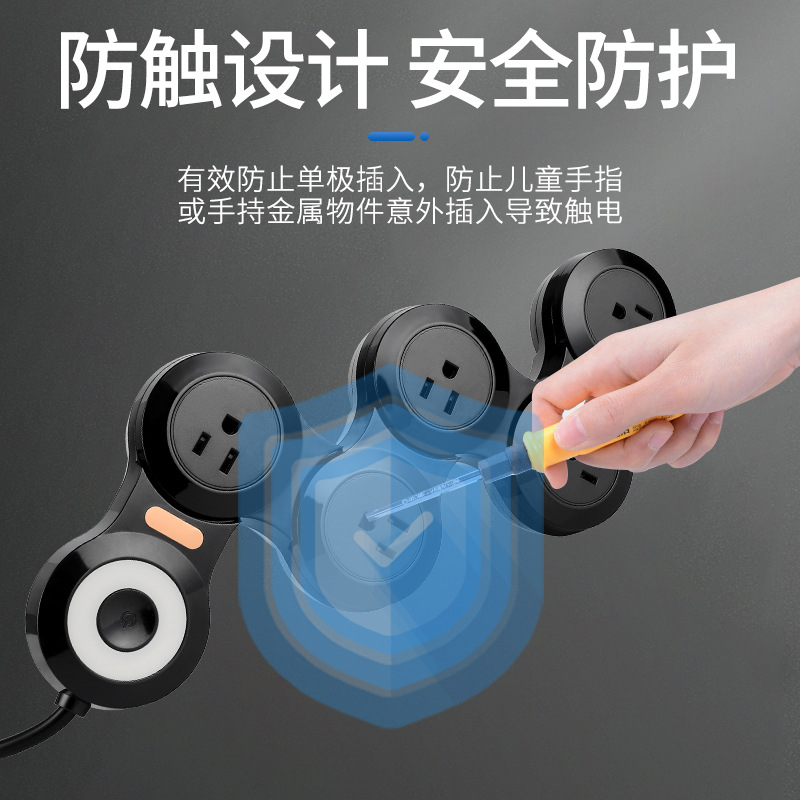 Cross-Border E-Commerce Variant Folding Rotary Serpentine Patch Board Foreign Trade Export Multi-Bar Socket Connected To The Plug Of Various Countries Application Scenario