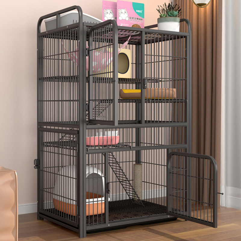 Three-story villa with super large free space, cat cage, cat room, cat breeding cage, cat bed, double-layer cat climbing frame details Picture