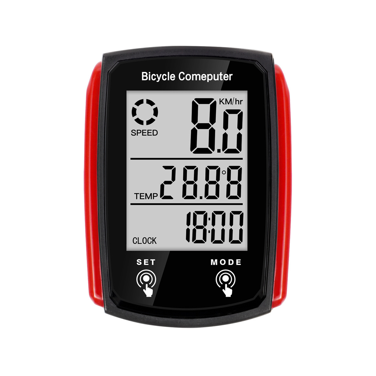 CNC bicycle luminous odometer wired English version backlit odometer road mountain bike touch screen tachometer details Picture