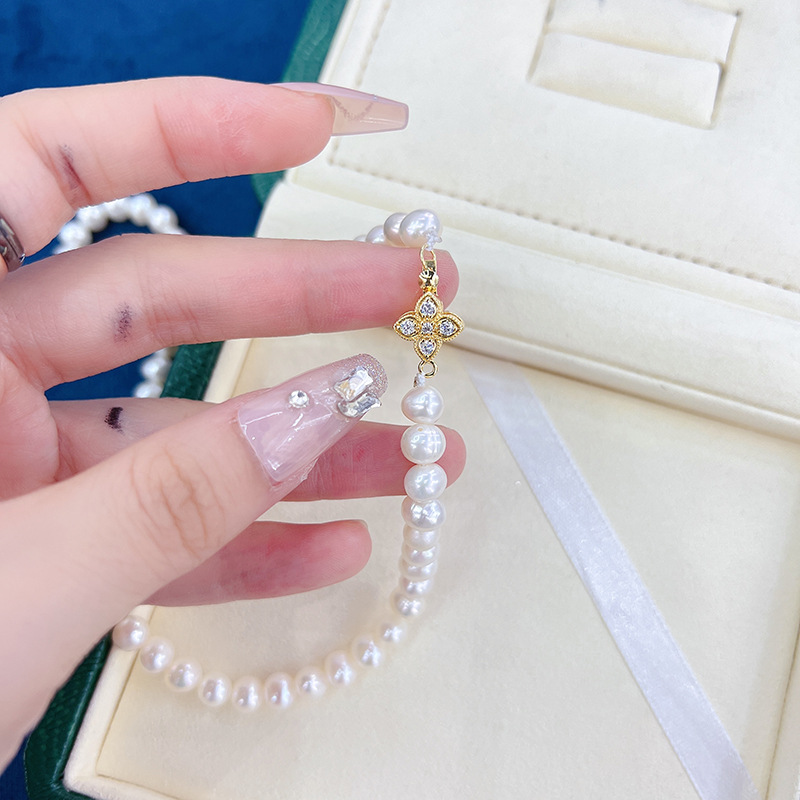 10mm18k real gold micro-inlaid single-row pin buckle, pearl necklace, bracelet buckle, diy sweater chain buckle Application Scenario