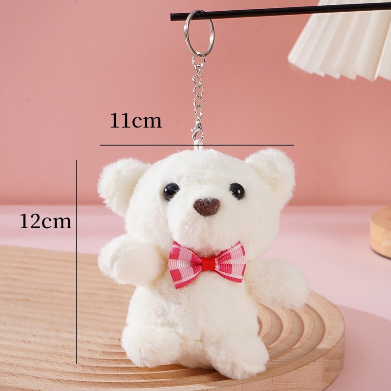 Cute cartoon bear pendants, teddy bear dolls, plush toys, keychains, bow ties, bear schoolbags, hanging decorations, claw machines Application Scenario