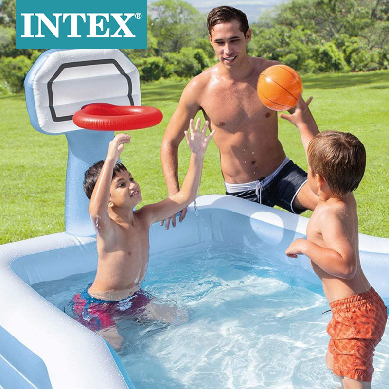 INTEX57183投篮长方形水池夏季户外充气水池儿童家庭戏水池充气玩具现货批发详情图2