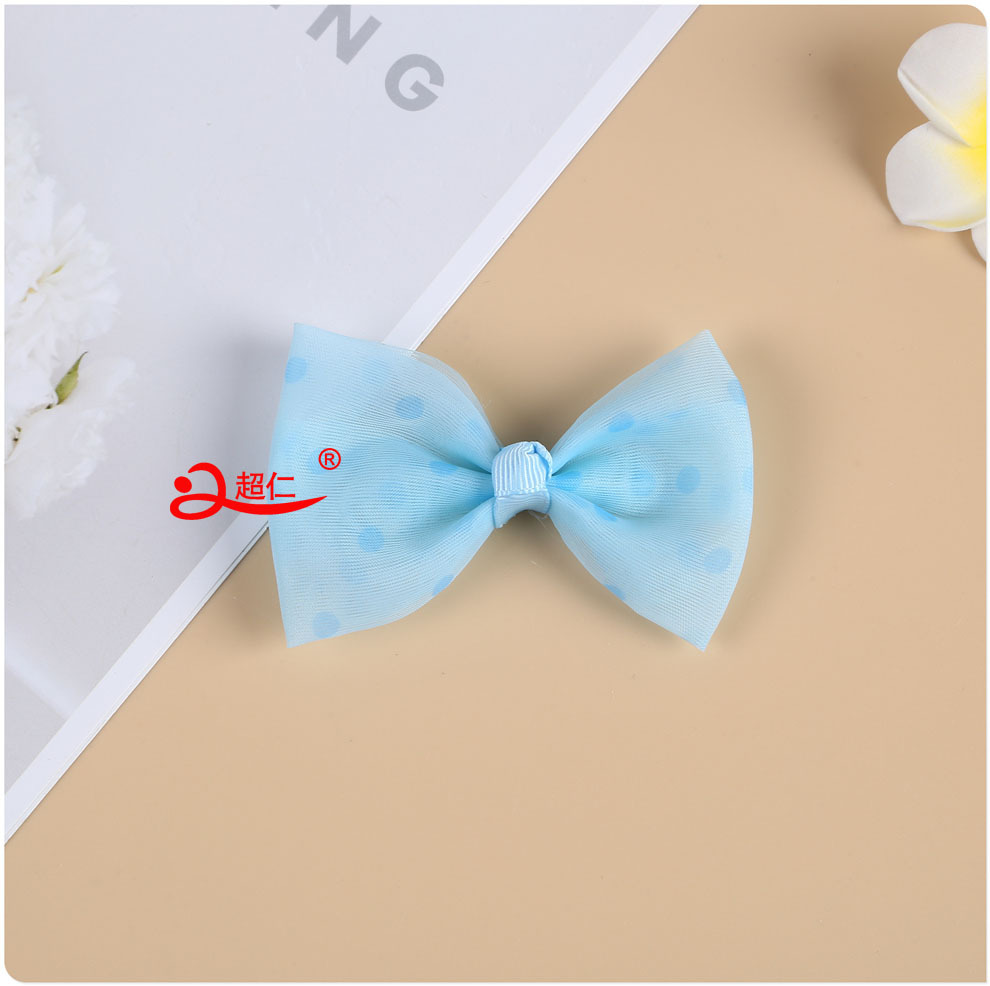 Hand Bow Small Fresh Hair Accessories Gift Clothing Accessories New Net Yarn Solid Color Polka Dot Bow Can Be Produced Application Scenario