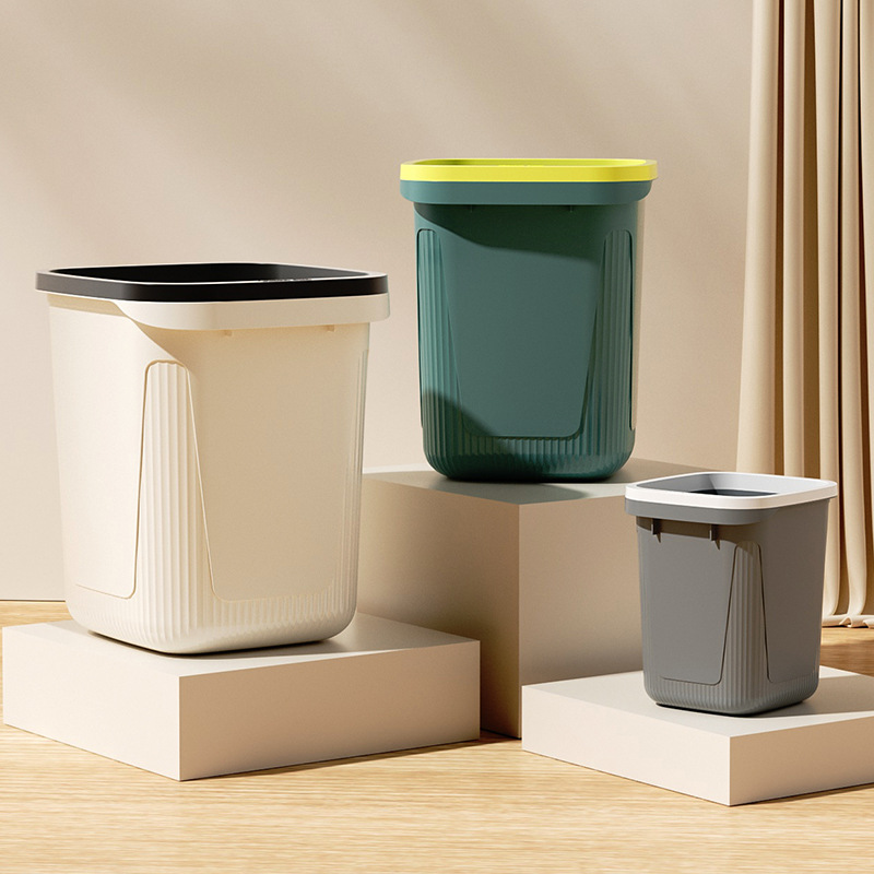 Kitchen Garbage Can Household Advanced Pressure Ring Thickened Large Capacity Garbage Basket Bedroom Living Room Office Garbage Can details Picture