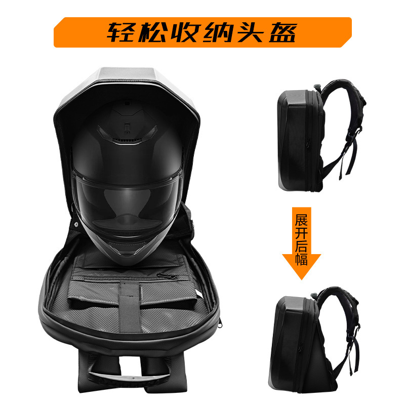 2024 Cross-border New LED motorcycle Riding Trend Backpack DIY Animation Casual Motorcycle Helmet Bag LOY Specification image