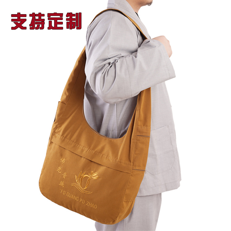 Monk Bag Sachet Crescent Bag Monk Arhat Bag Men And Women Diagonal Canvas Monk Bag Lay Buddhist Bag Bag Application Scenario