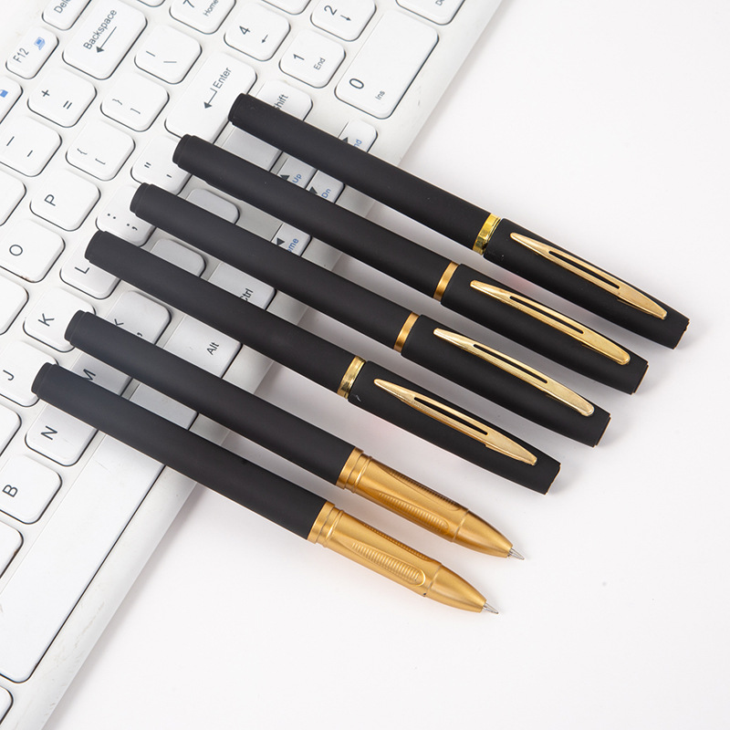 Large-capacity gel pen 0.5/0.7/1.0 bullet-tipped black matte office signature pen, student examination pen details Picture