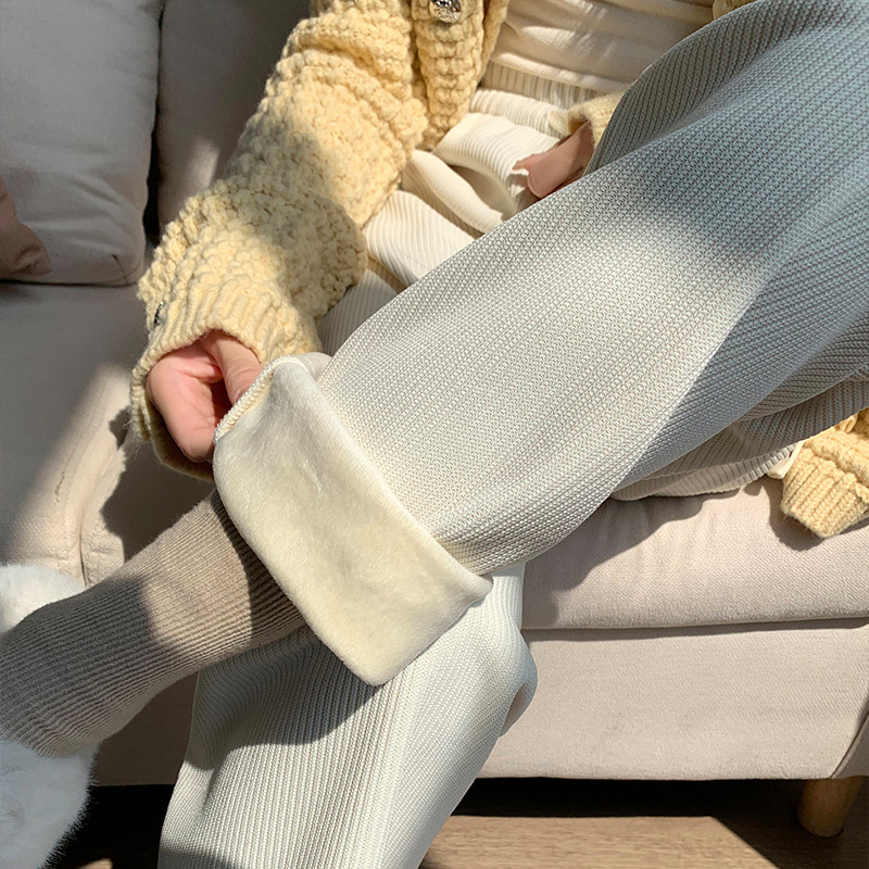 Xinxin Home Tiktok Is Dedicated To Knitting Wide-Leg Pants For Women's New Autumn And Winter High Waist Sag Sense Of Thin Ins Tide H1014 details Picture