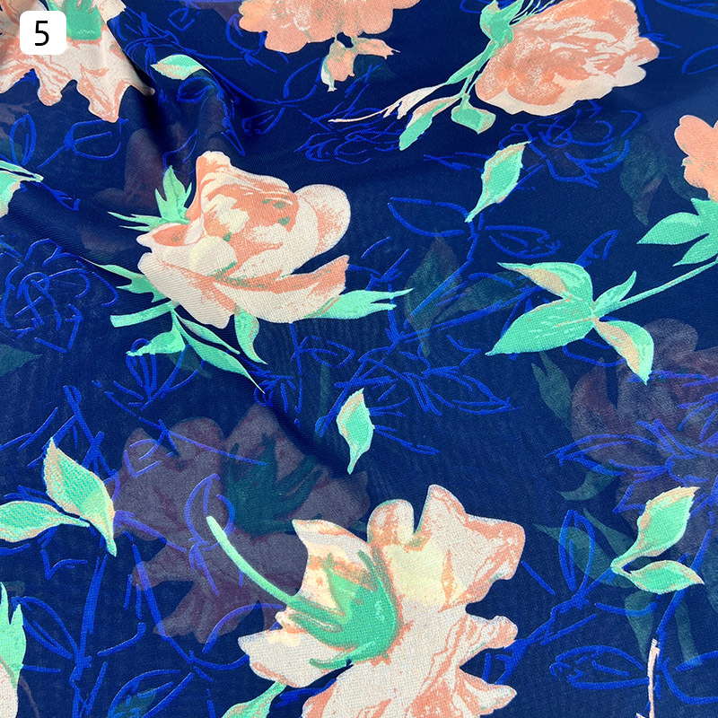 High-quality pearl chiffon printed fabric, Chinese-style ancient costume beach sun protection dress T-shirt fabric, tie-dyed fabric printed design pic 12