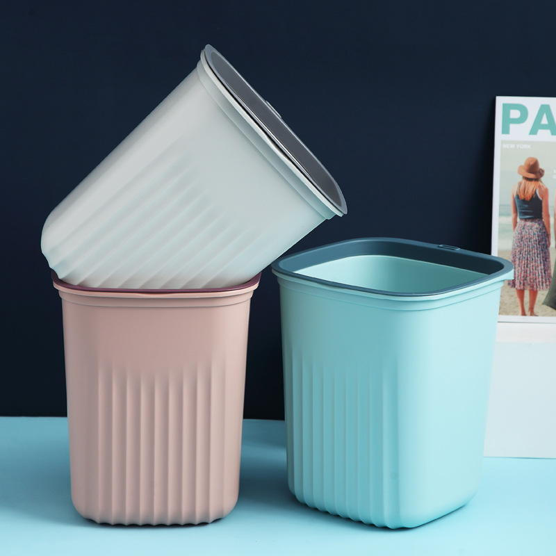 Large trash cans, household kitchen waste baskets, office garbage classification storage bins, thickened uncovered pressure ring paper baskets Application Scenario