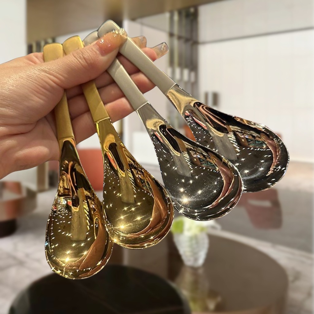 Stainless Steel Chinese Spoon Thickened Earl's Spoon Palace Spoon Hotel Deep Soup Spoon Children's Spoon Household Round Bottom Spoon Specification drawing