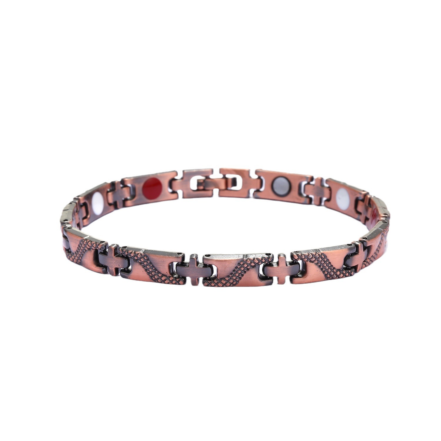 Yunjin cross-border venta caliente cruz doble color dragón estampado pulsera europa y américa moda desmontable pareja imán pulsera Item Picture