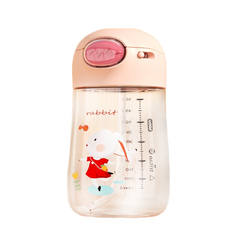 Children's Water Bottle For School Primary School Summer Straight Drink Cup Tritan Large Capacity Outdoor Cartoon Water Cup Leakproof Item Picture