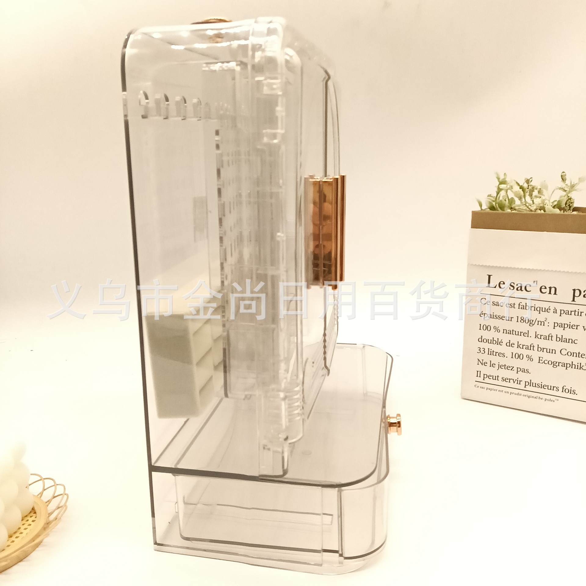 High-end jewelry storage box, large-capacity necklace, ring and earring storage and display box, drawer-style dust-proof accessory box Specification image