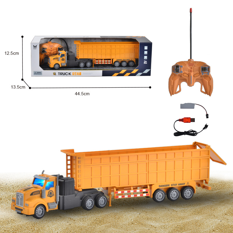 跨境无线遥控半挂式重型大卡车运输车货柜车仿真油罐车模型男孩 1详情图3
