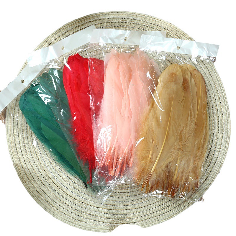 现货供应diy鹅毛硬大飘羽毛婚庆幼儿手工装饰材料捕梦 网羽毛批发详情5