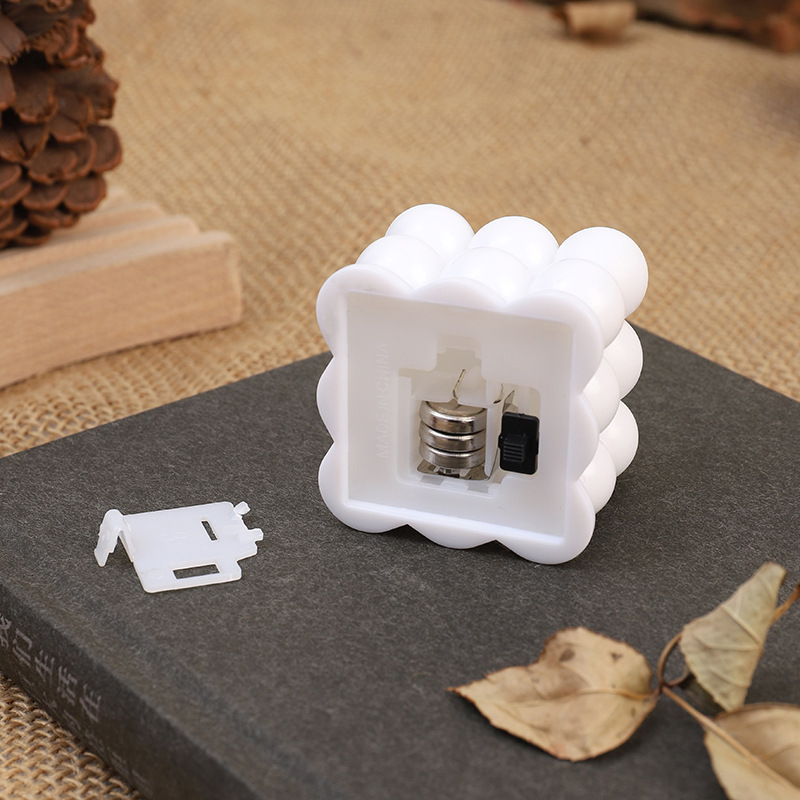 Vinyl Polka Dot Rubik's Cube Electronic Candle Decoration Photo Props To Simulate Led Candle Birthday Party Application Scenario