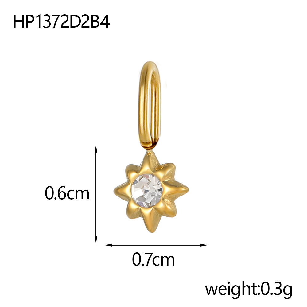 European and American cross-border exquisite titanium steel style micro-inlaid octagonal star diy pendant accessories, earrings, necklaces, jewelry accessories, pendants pic 13