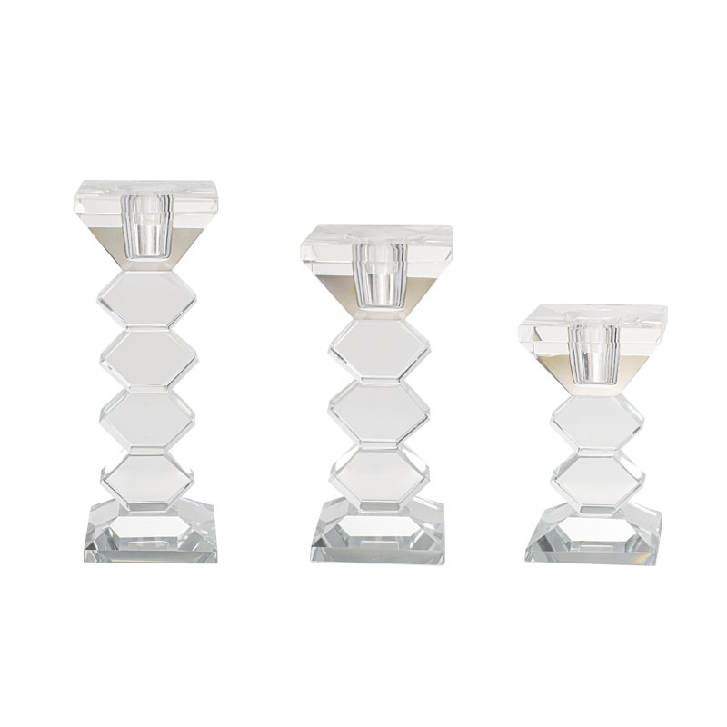 现代创意几何水晶蜡烛台香薰蜡烛家用摆件浪漫餐桌烛光晚餐道具详情图5