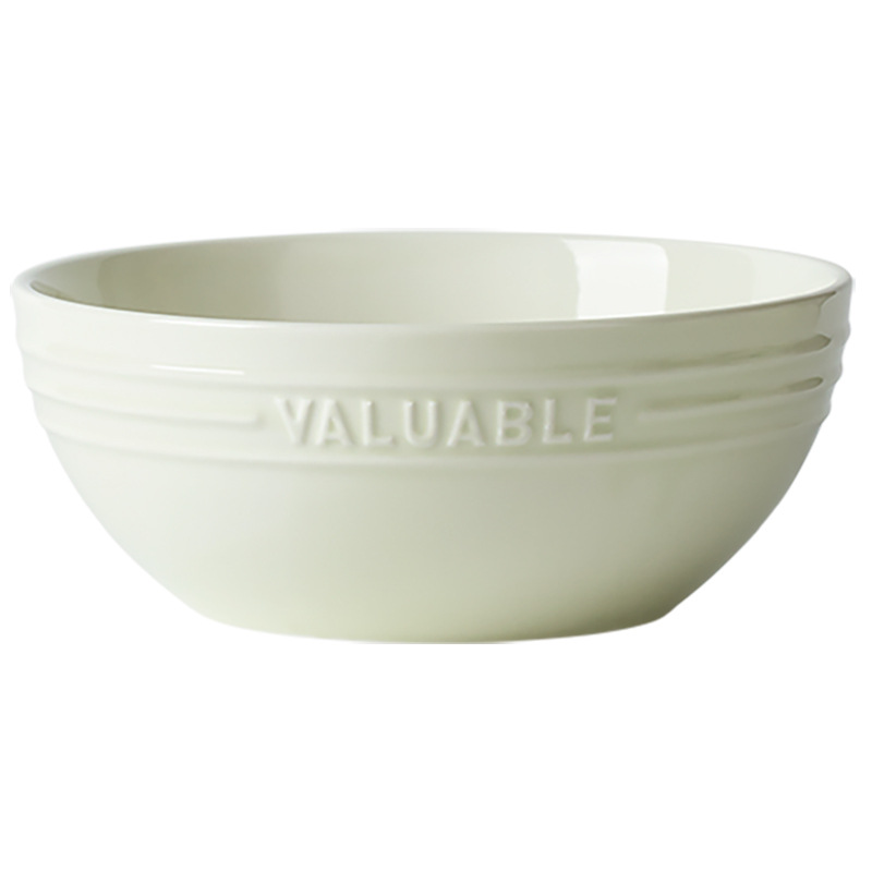 Truffle white ceramic tableware, Nordic minimalist bowl, plate, spoon set, eating bowl, home breakfast snack plate and bowl Item Picture