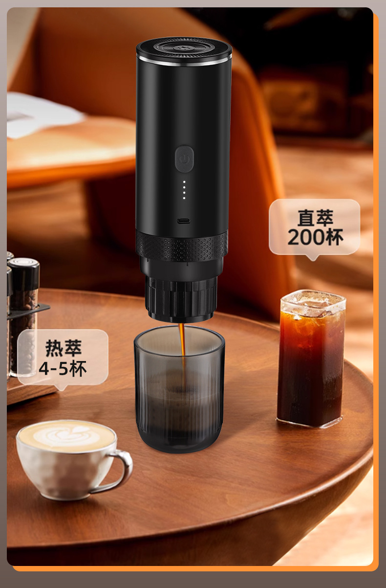 跨境便携式咖啡机胶囊咖啡机无线加热意式咖啡机充电泵压咖啡机详情10